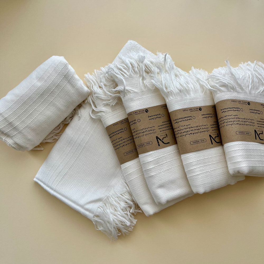  حوله مسافرتی استخری دست‌بافت پنبه‌ای