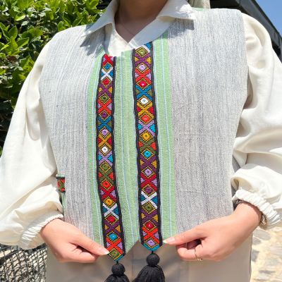 جلیقه سوزن دوزی پنبه ناز