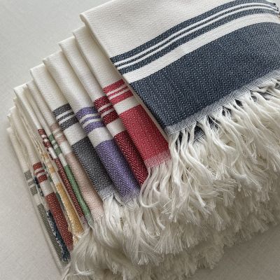 حوله دست‌بافت پنبه‌ای طرح مینیمال – سایز دست و صورت پنبه ناز